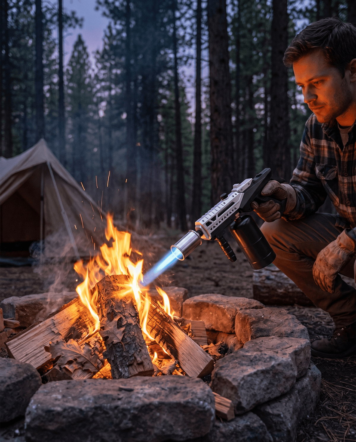 FlameCamp Pro — 1,800°F Propane Torch Gun